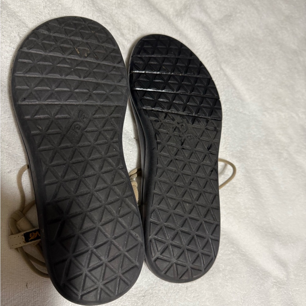 Teva Women's Sandals with Black Sole and Tan Straps - Picture 3 of 3